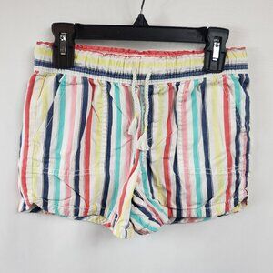 Gap Kids Girls M 8 Bermuda Stripe Shorts Elastic Waist Drawstring Pockets